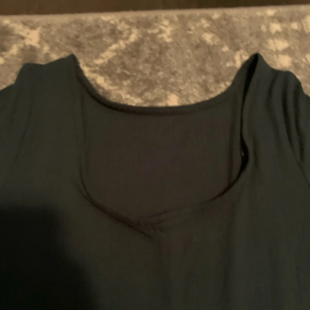 Old Navy short sleeve scoop neck form fitting dress size medium- winter green - Picture 3 of 5